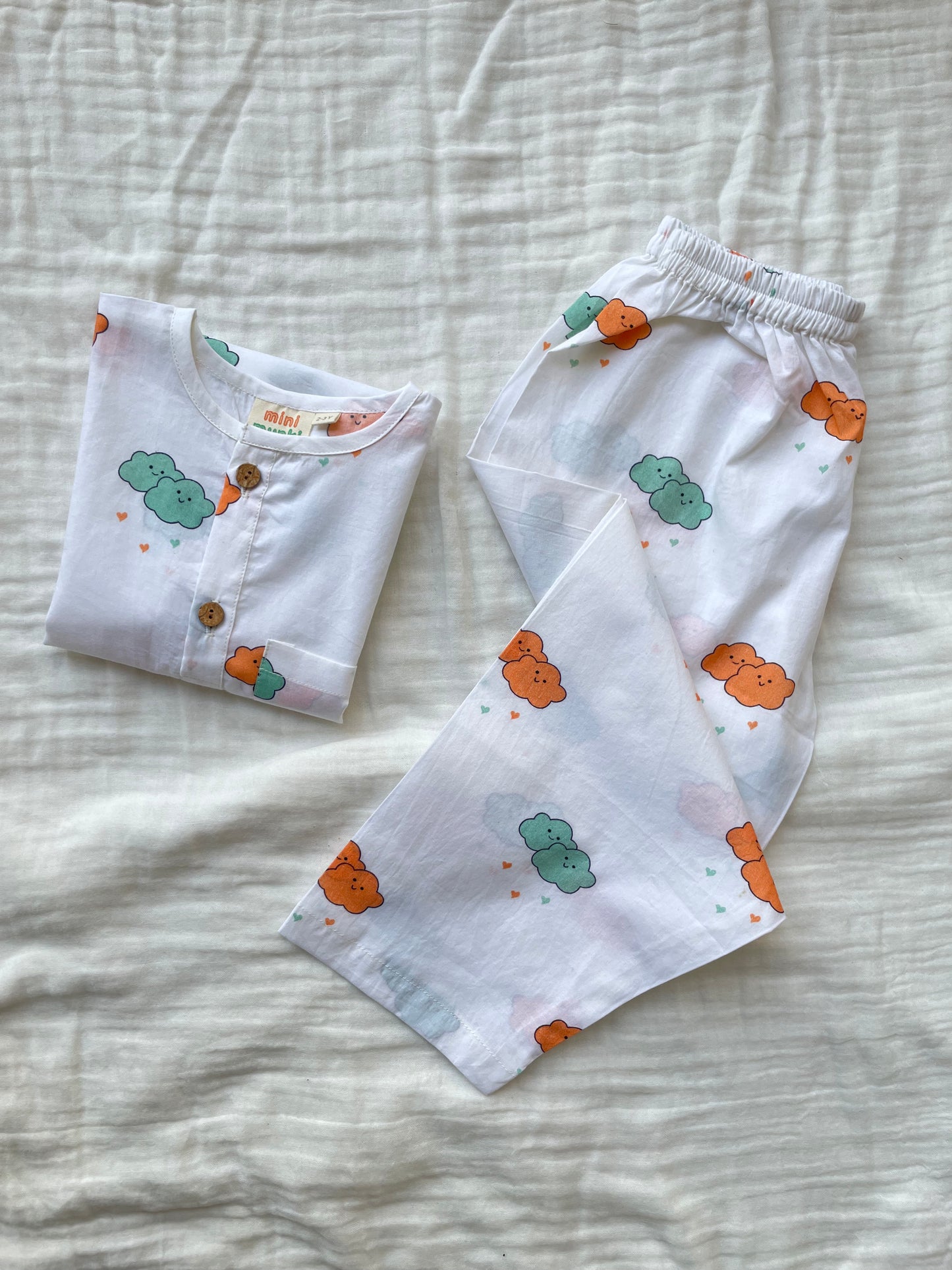 Cloudy Cuddles - Unisex kids pure cotton night suit