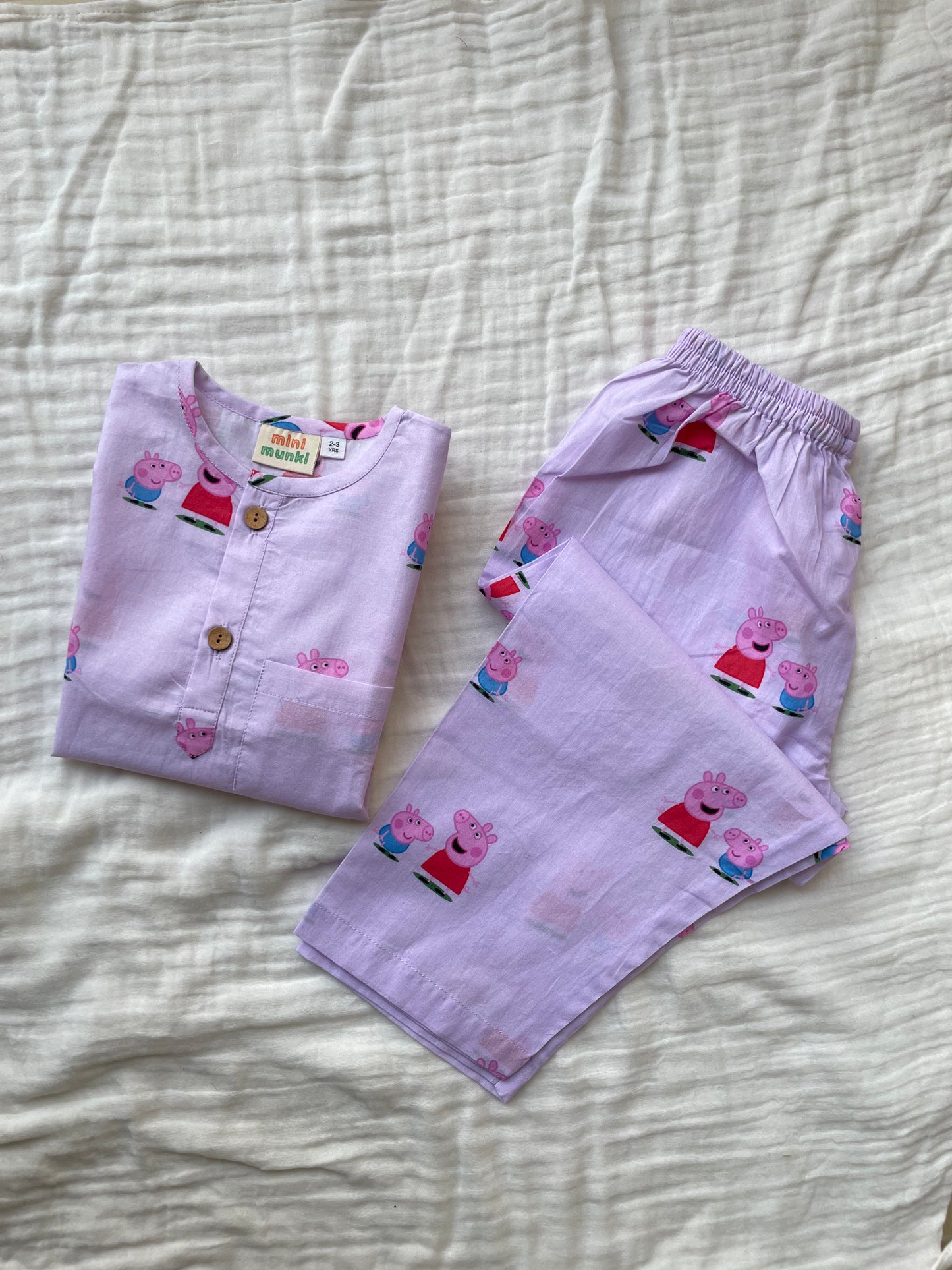 Peppa and George - Unisex kids pure cotton night suit