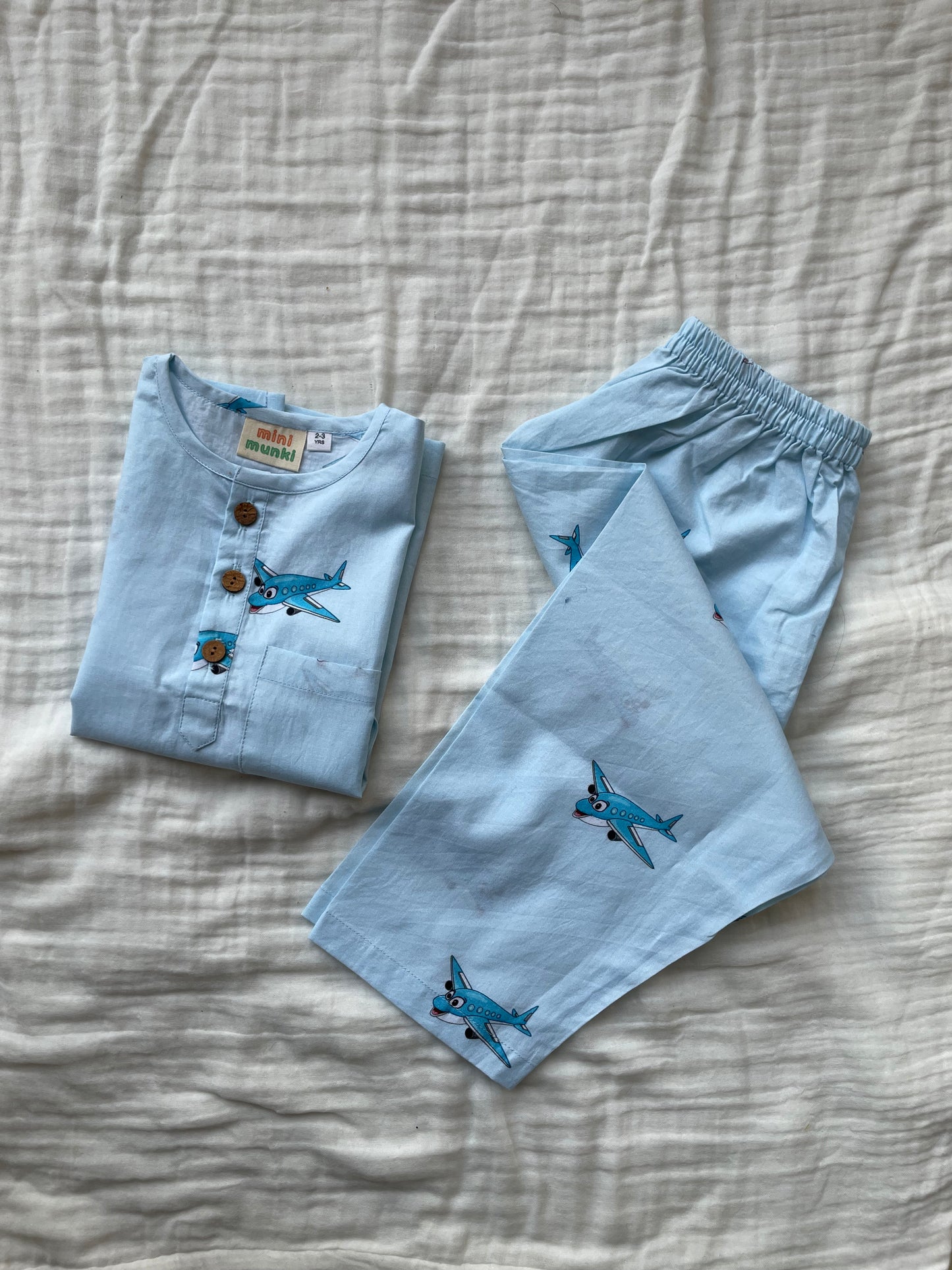 Little Aviator - Unisex kids pure cotton night suit