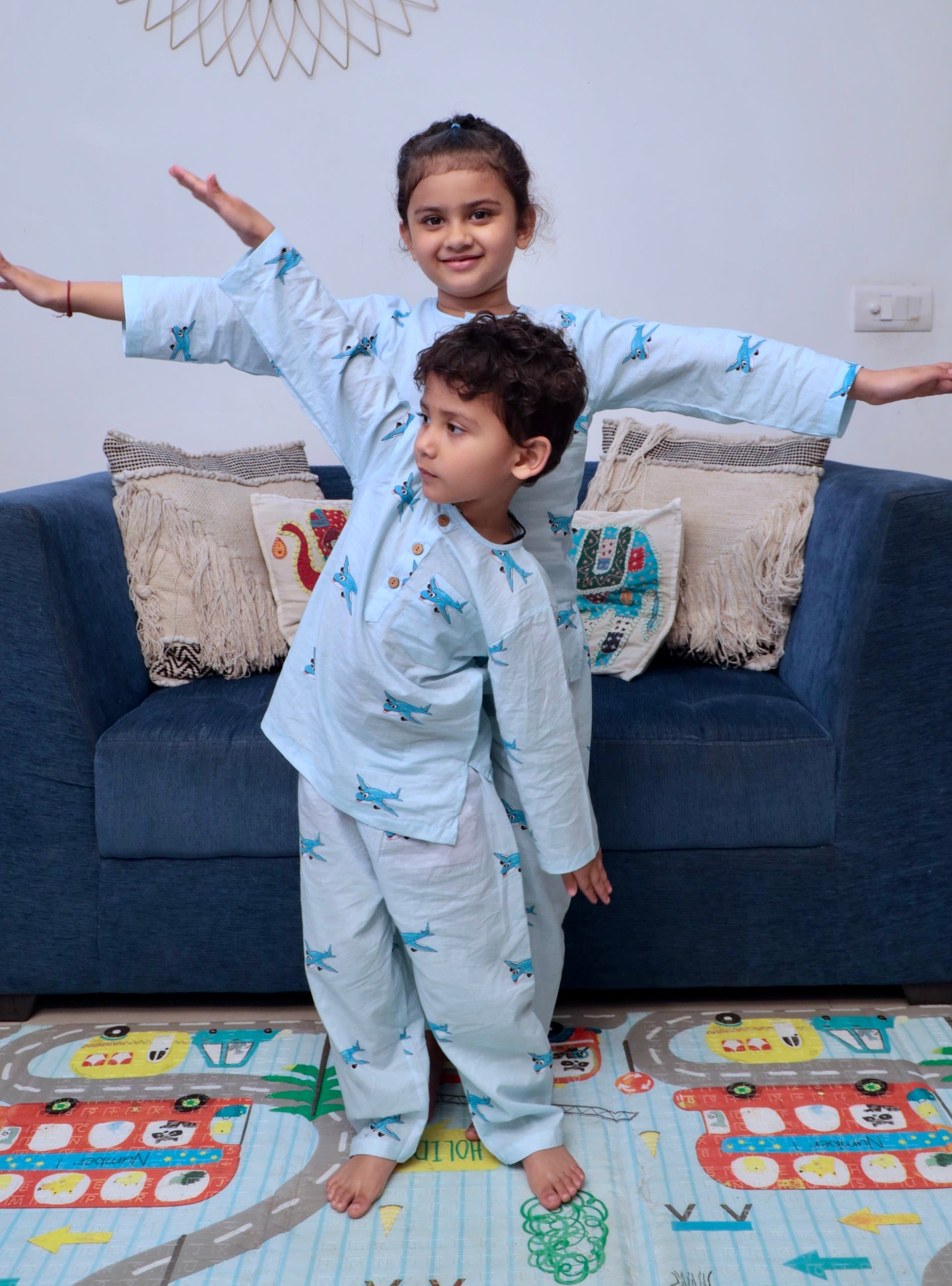 Little Aviator - Unisex Kids Pure Cotton Night Suit Main image