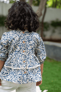 Blue Floral - Top & Pants Set