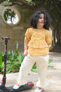Mustard Floral - Top & Pants Set