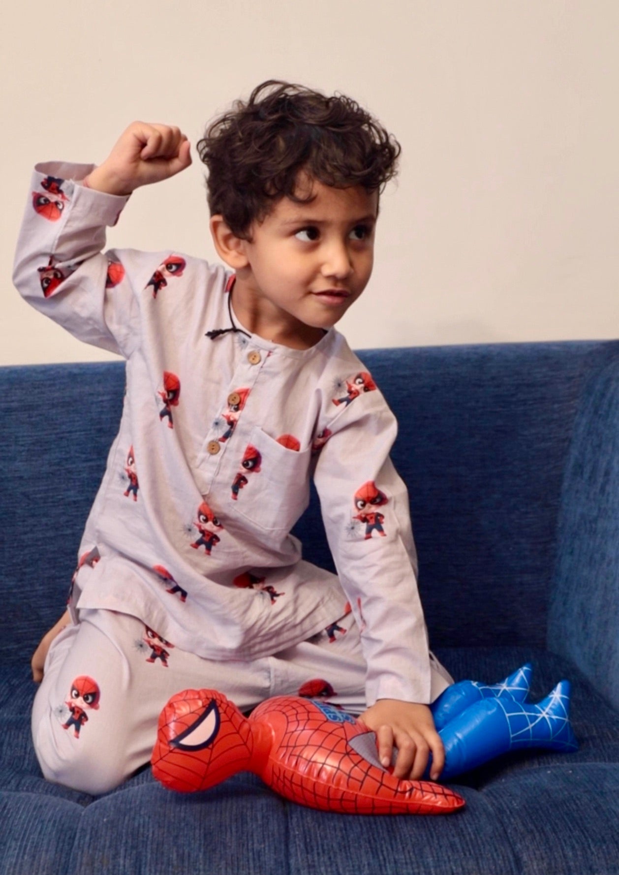 Spidey Snooze - Unisex Kids Pure Cotton Night Suit Main image