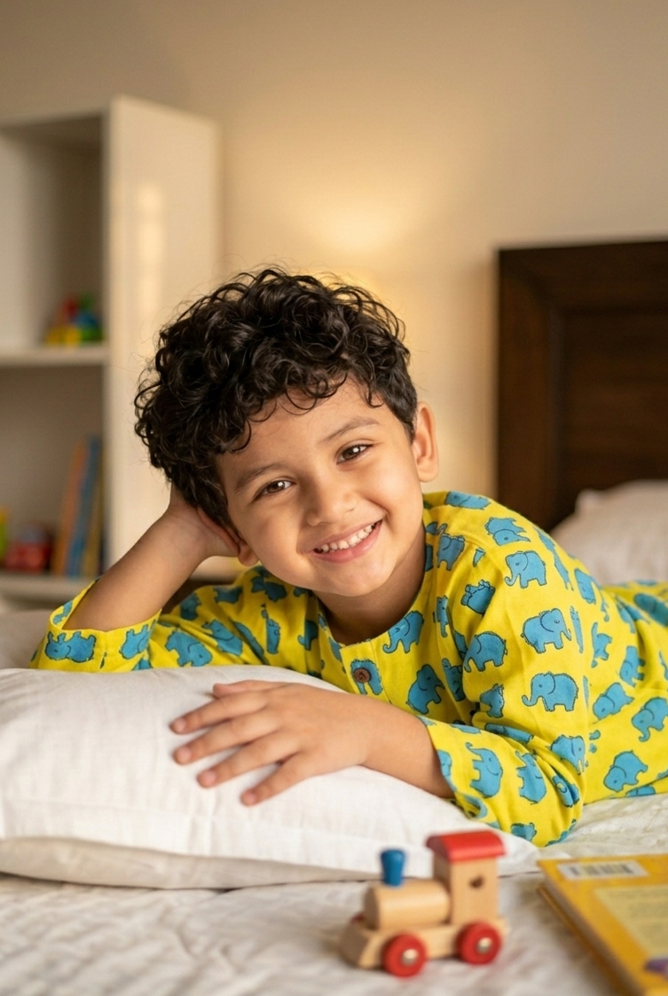 Dreamy Elephants Sleepwear - Yellow Main image