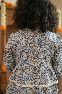 Blue Floral - Top & Pants Set