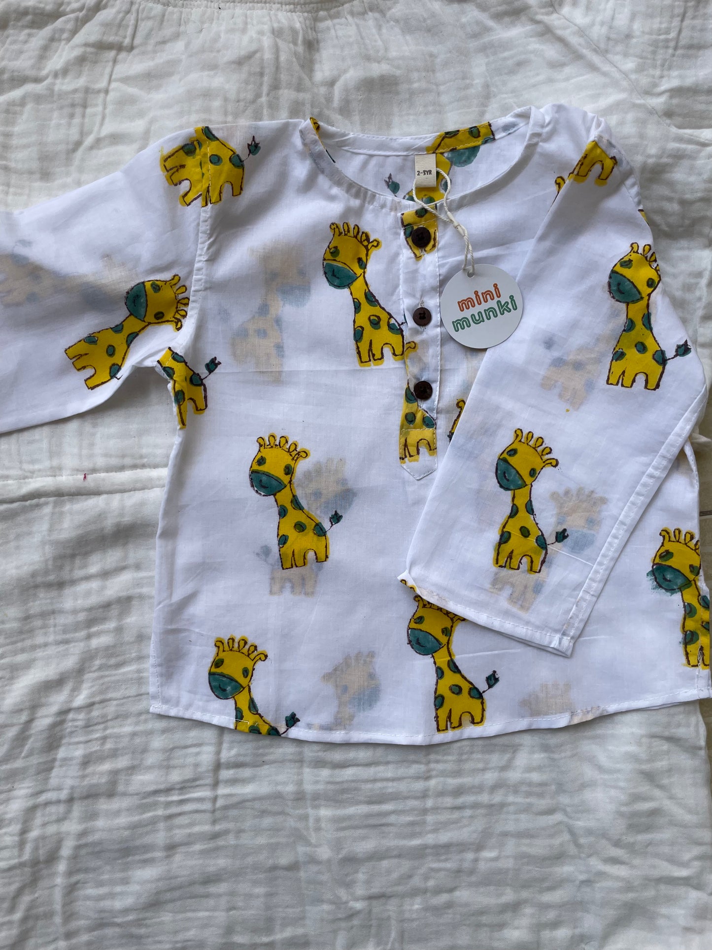 Dreamy Giraffes - Kids pure cotton night suit