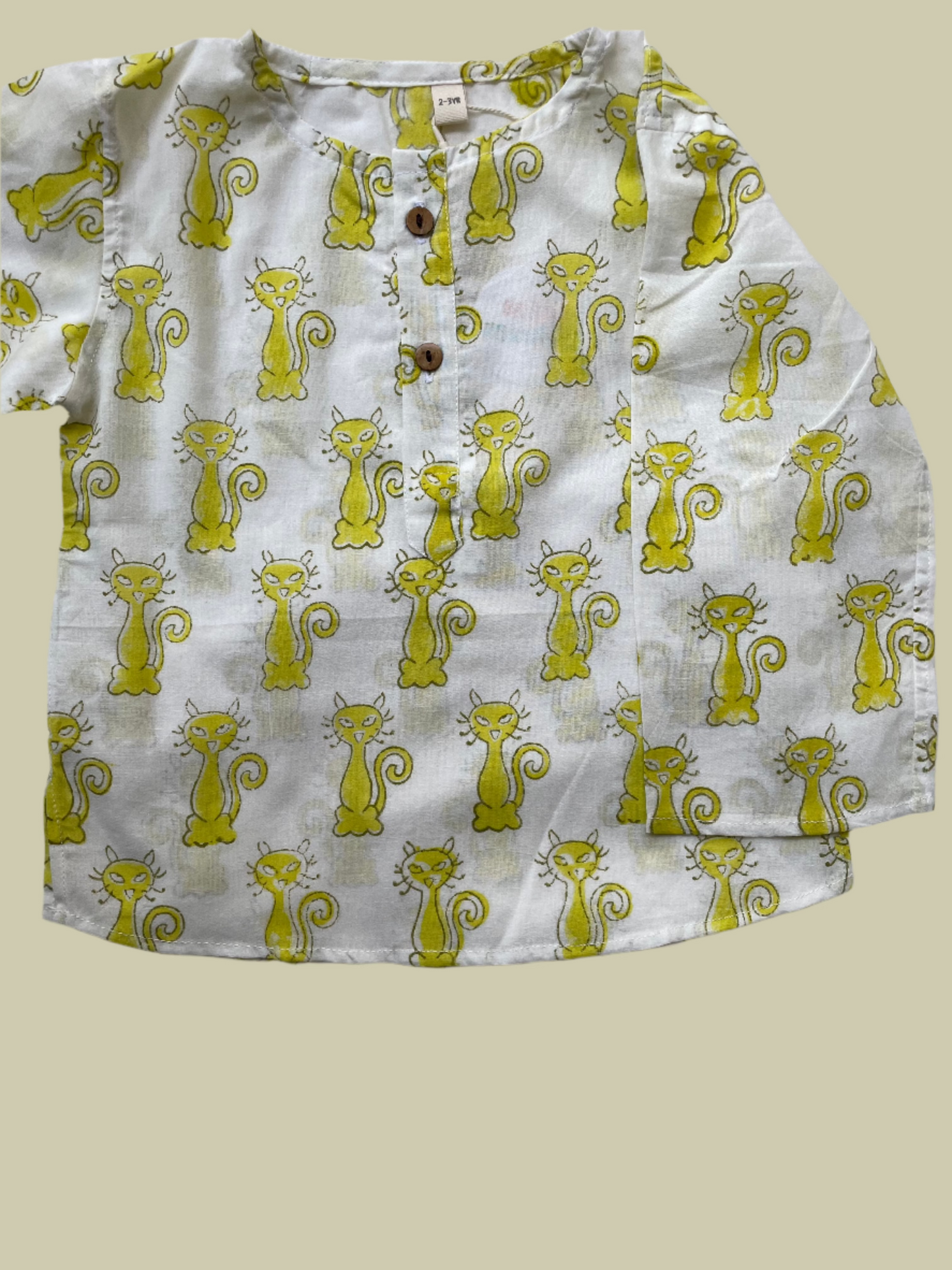 Meow & Snooze - Kids pure cotton cat printed night suit