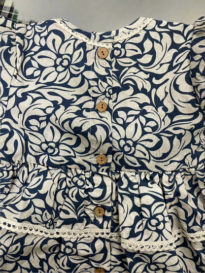 Blue Floral - Top & Pants Set